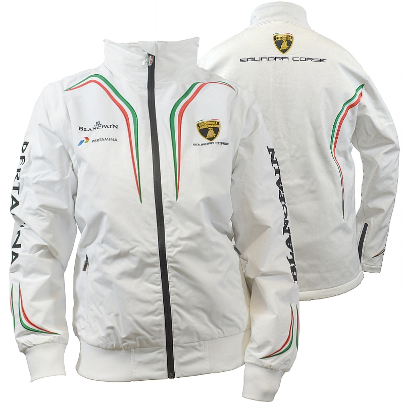 Automobili Lamborghini Squadra Corse Ladies White Windcheater Jacket Detachable Sleeves