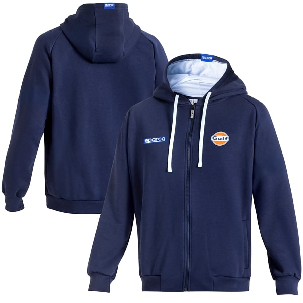 Sparco Gulf Hooded Full Zip Navy Sweatshirt
