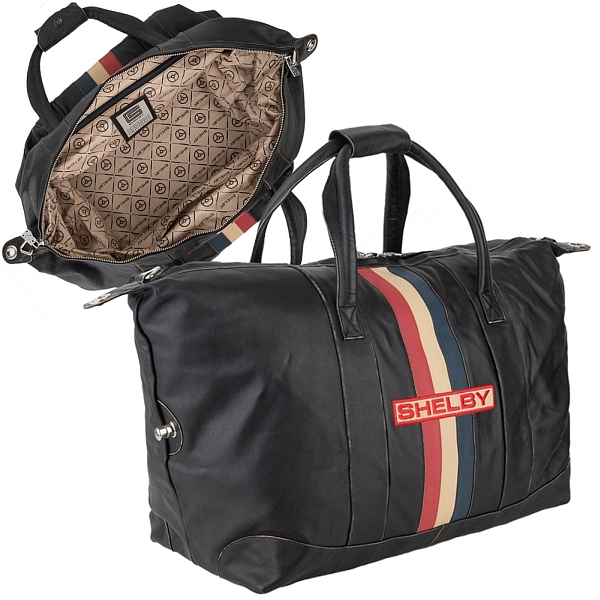 Shelby Genuine Leather Vintage Stripe Duffel Bag