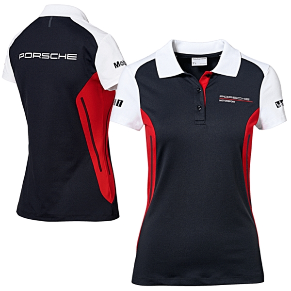 Porsche Ladies Motorsport Team Replica Polo Shirt Black/White/Red